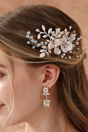 Flower Crystal Pearl Rhinestone Wedding Hair Clip